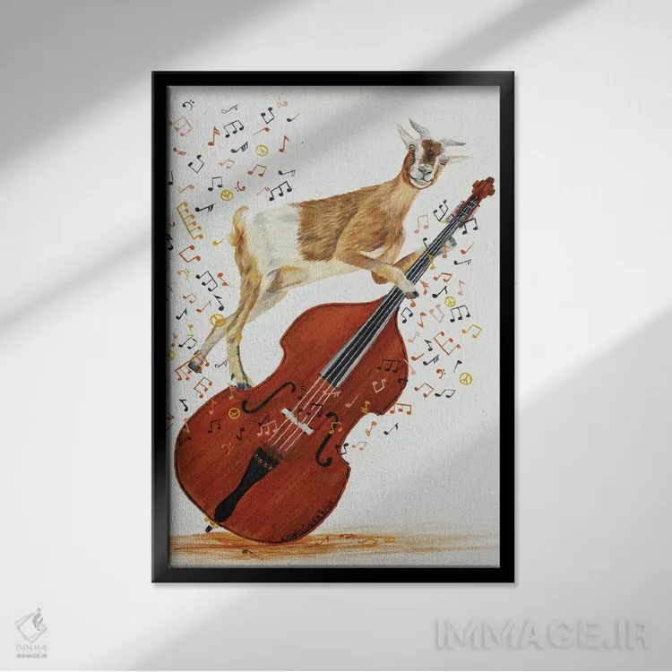 تابلو دکوراتیو تامپر اثر لورا کرتین - نمای قابدار مشکی