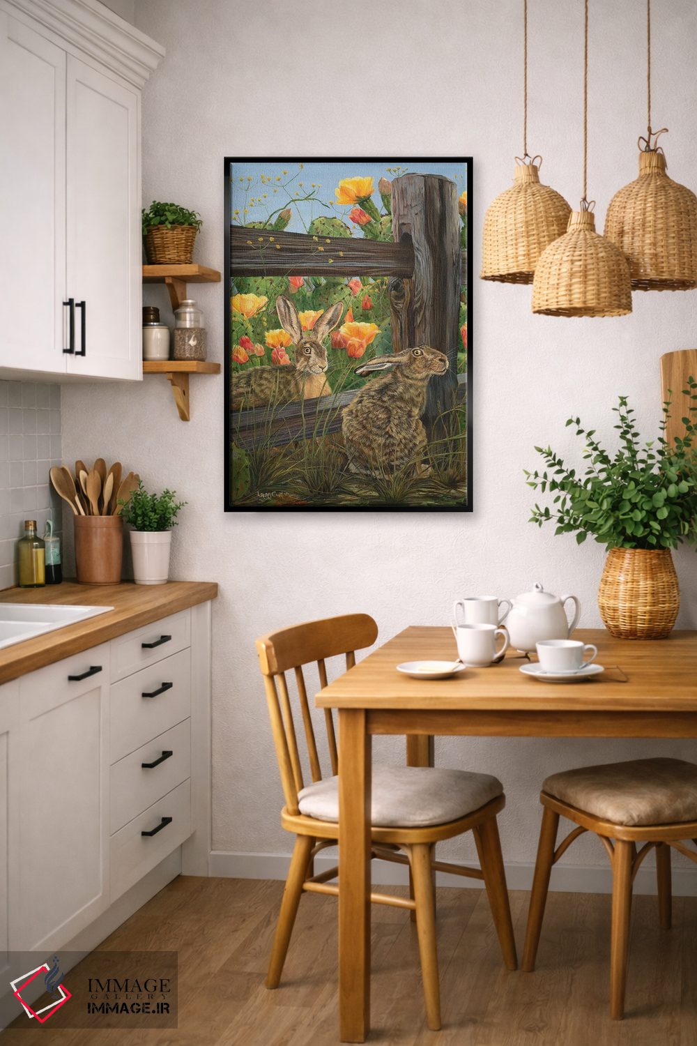 تابلو دکوراتیو آقای خرگوش و خانم خرگوش اثر لورا کرتین - D6B