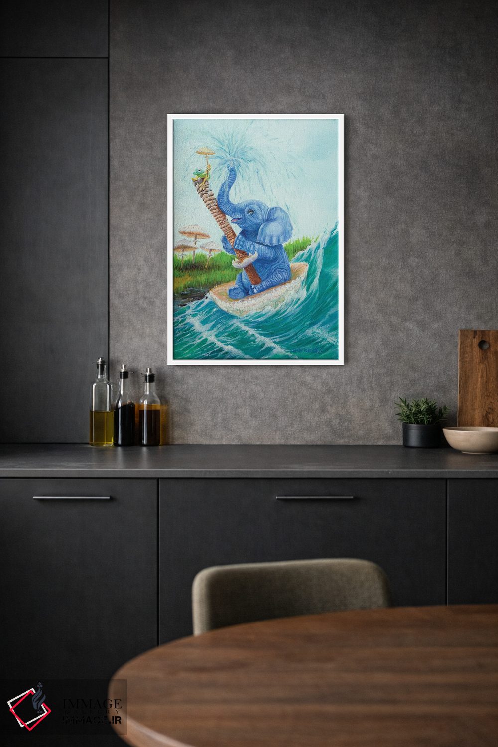 تابلو دکوراتیو برده شده با موج اثر لورا کرتین - D1W