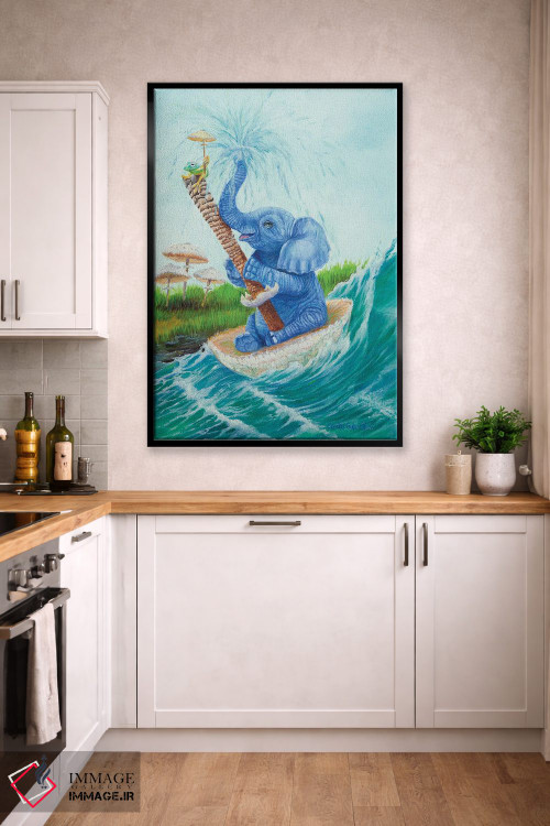 تابلو دکوراتیو برده شده با موج اثر لورا کرتین - D2B