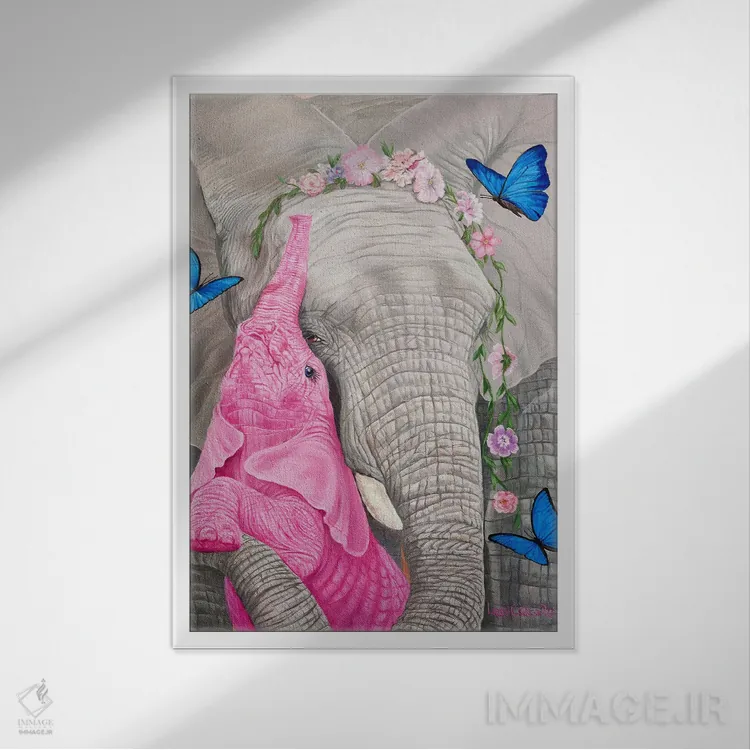 تابلو دکوراتیو عشق مادرانه اثر لورا کرتین - نمای قابدار سفید