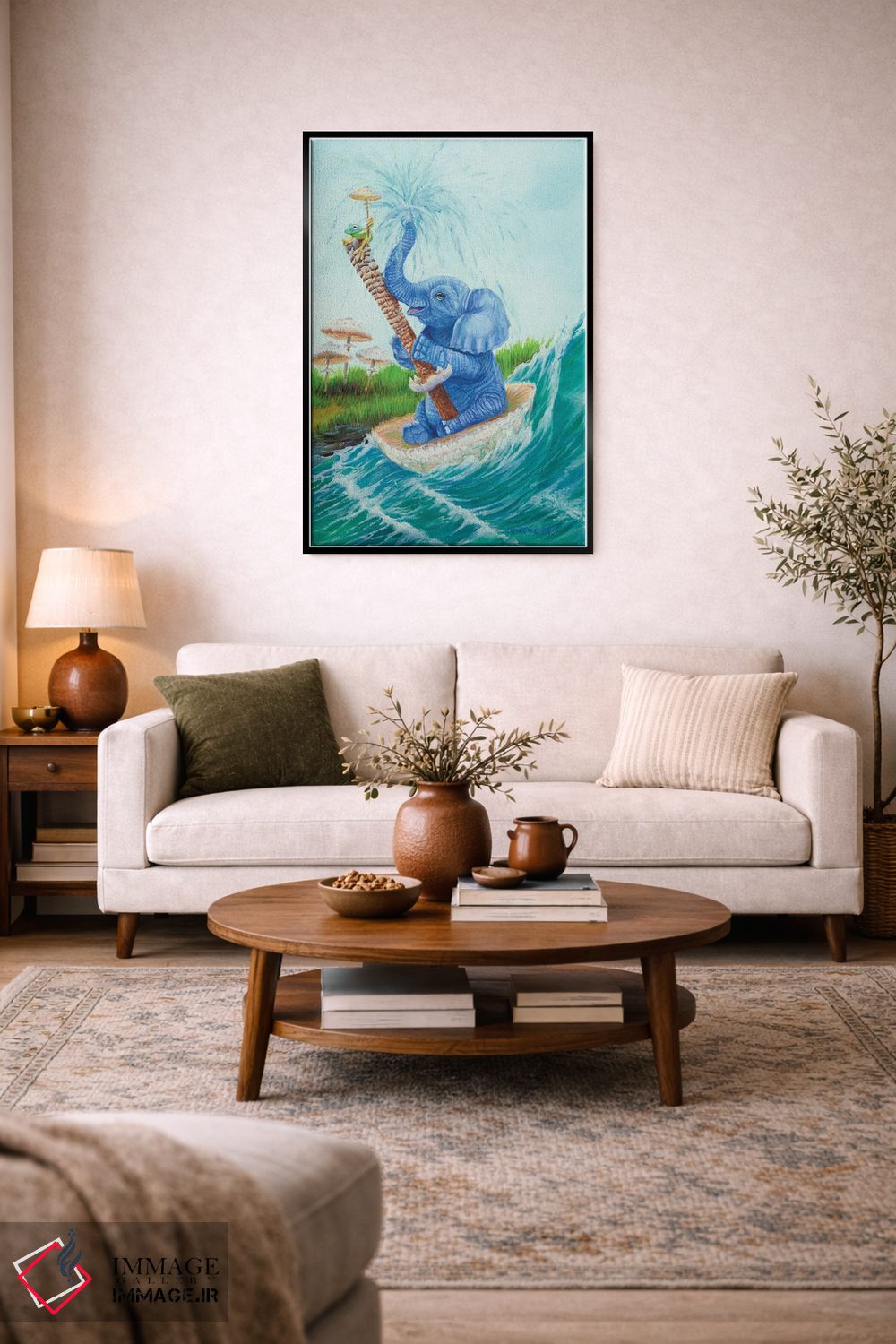 تابلو دکوراتیو برده شده با موج اثر لورا کرتین - D4B