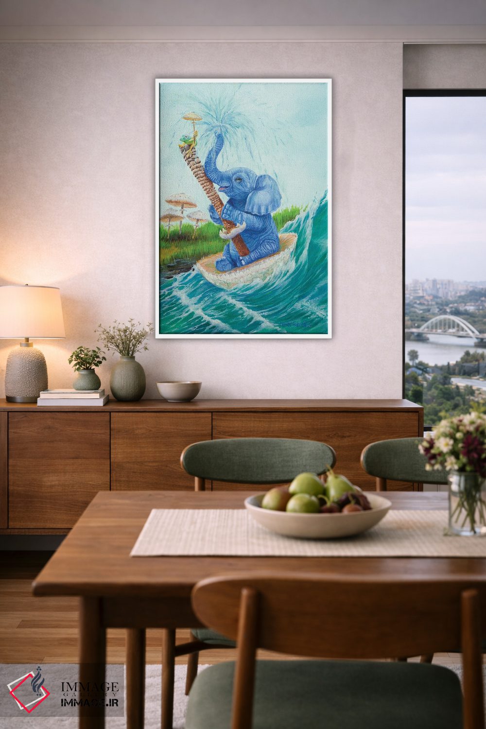 تابلو دکوراتیو برده شده با موج اثر لورا کرتین - D6W