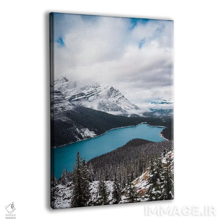 تابلو دکوراتیو دریاچه پیتو زمستانی اثر لوکاس مور - نمای پرسپکتیو محصول