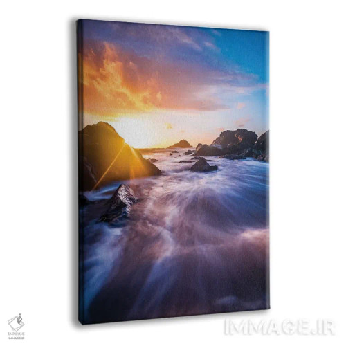 تابلو دکوراتیو امواج طلوع خورشید اثر لوکاس مور - نمای پرسپکتیو محصول