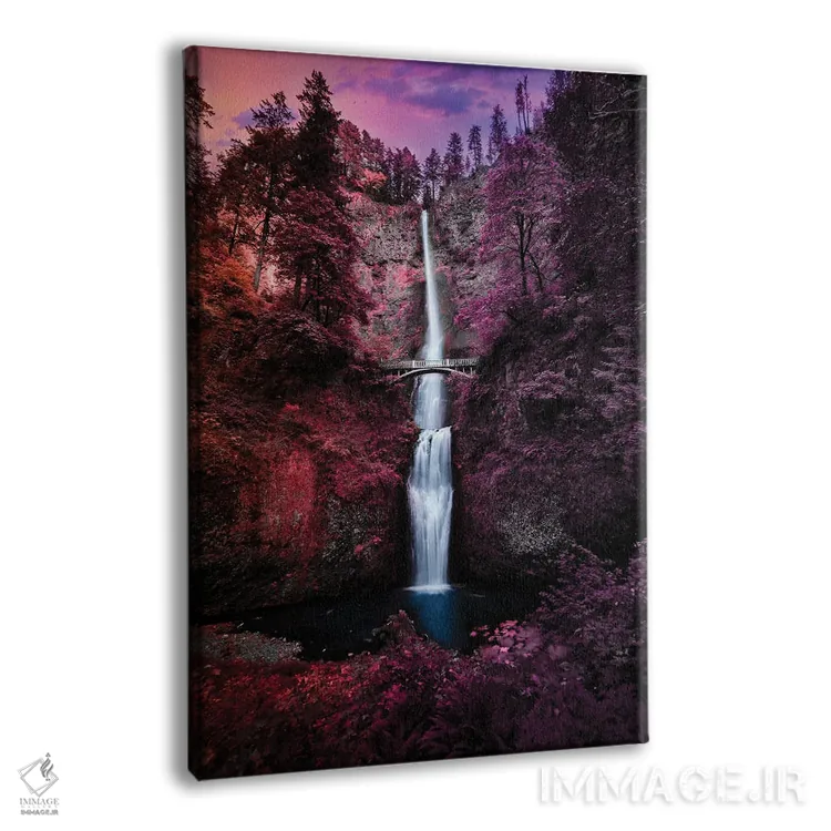 تابلو دکوراتیو آبشارهای رنگارنگ اثر لوکاس مور - نمای پرسپکتیو محصول