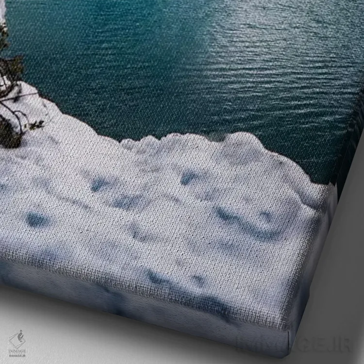 تابلو دکوراتیو سرزمین عجایب زمستانی اثر لوکاس مور - نمای نزدیک بافت بوم