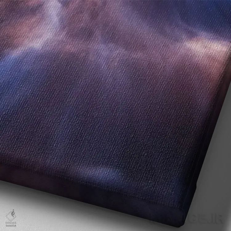 تابلو دکوراتیو امواج طلوع خورشید اثر لوکاس مور - نمای نزدیک بافت بوم