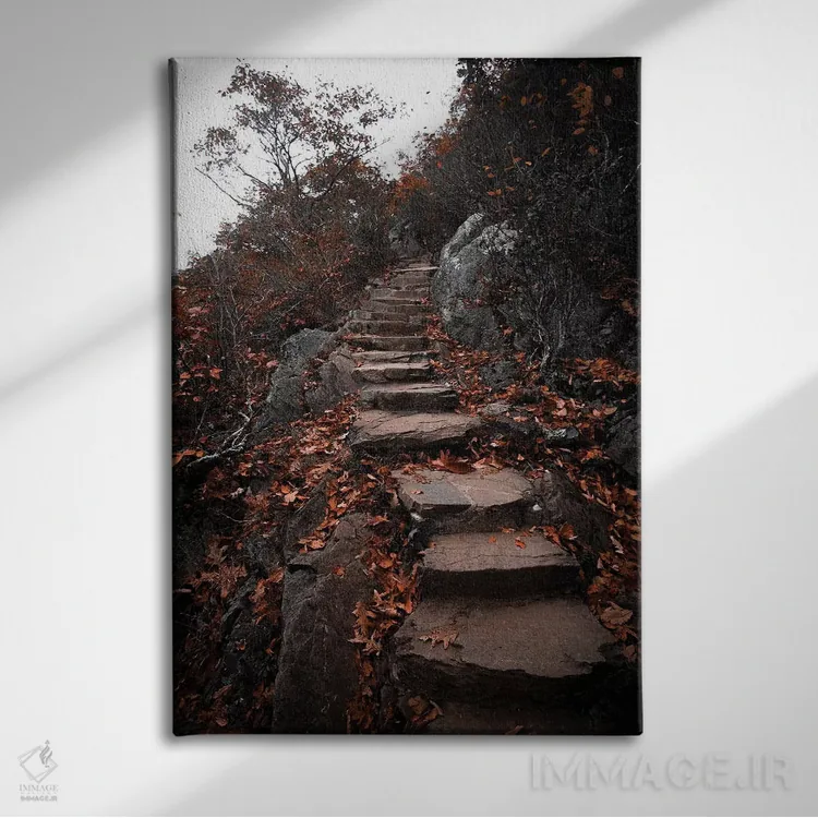 تابلو دکوراتیو مسیر پاییزی اثر لوکاس مور - نمای روبهرو روی دیوار