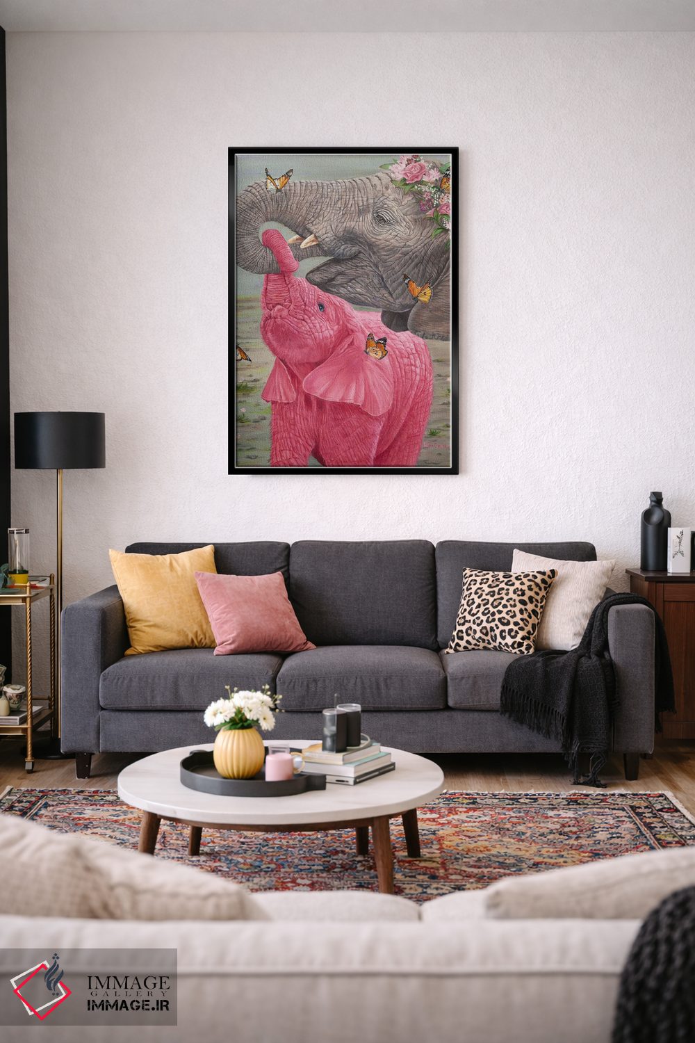 تابلو دکوراتیو لمس عشق همراه با پروانه ها اثر لورا کرتین - D4B