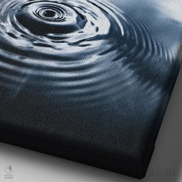 تابلو دکوراتیو قطره آبی اثر لوکاس مور - نمای نزدیک بافت بوم