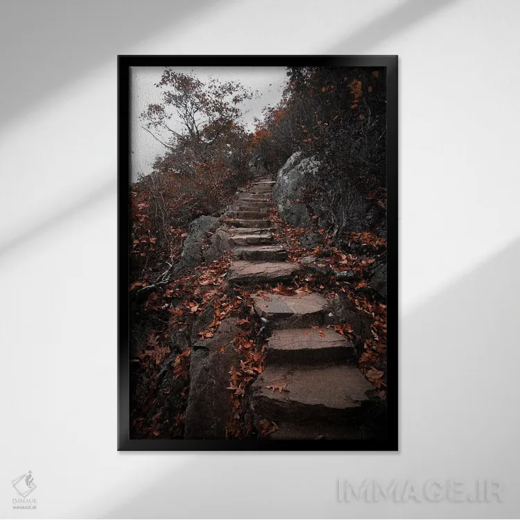 تابلو دکوراتیو مسیر پاییزی اثر لوکاس مور - نمای قابدار مشکی