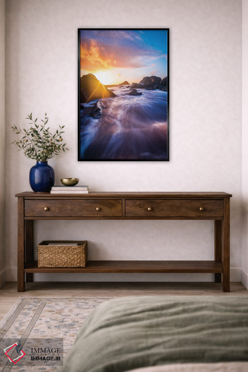 تابلو دکوراتیو امواج طلوع خورشید اثر لوکاس مور - D4B