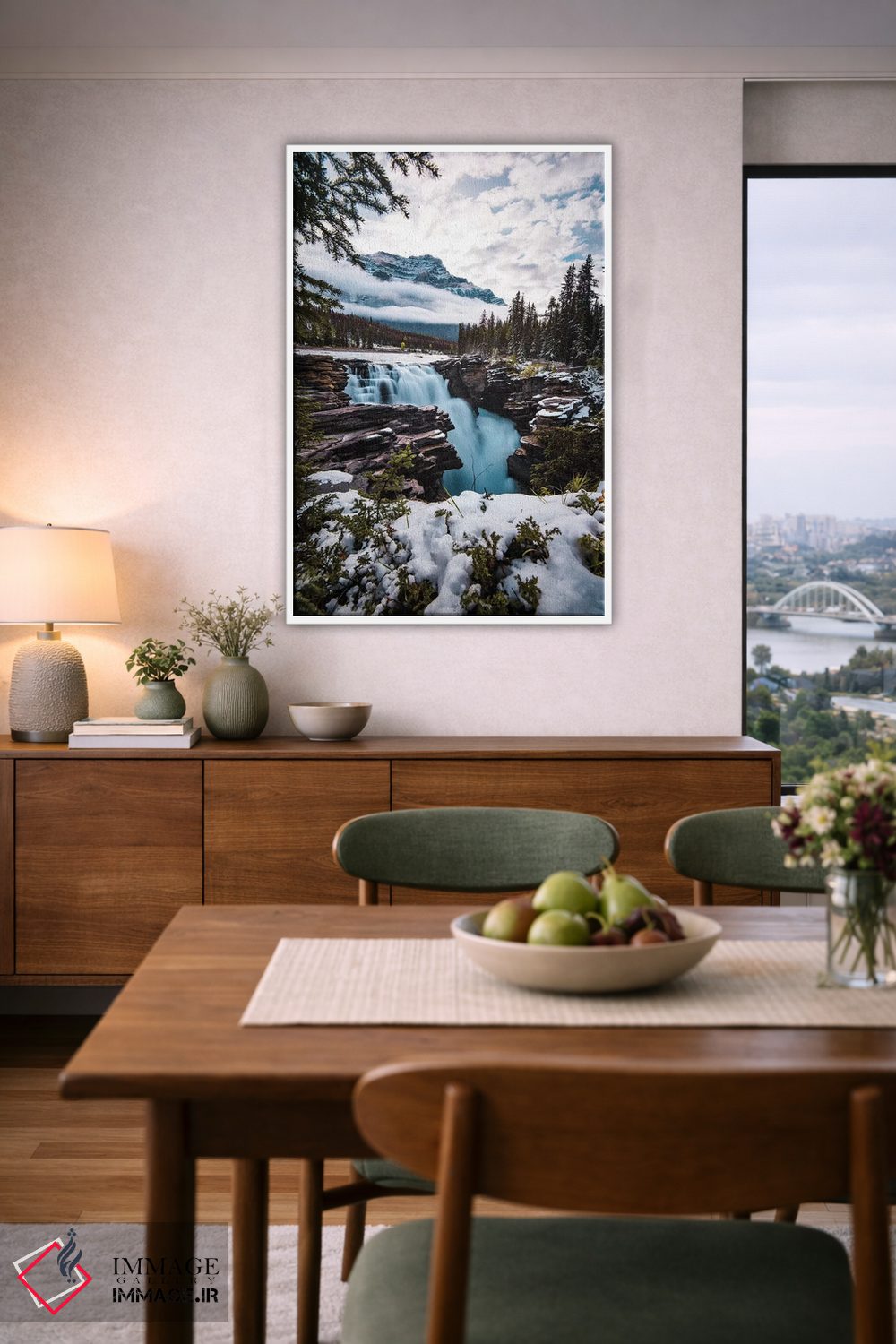 تابلو دکوراتیو آبشار زمستانی اثر لوکاس مور - D6W