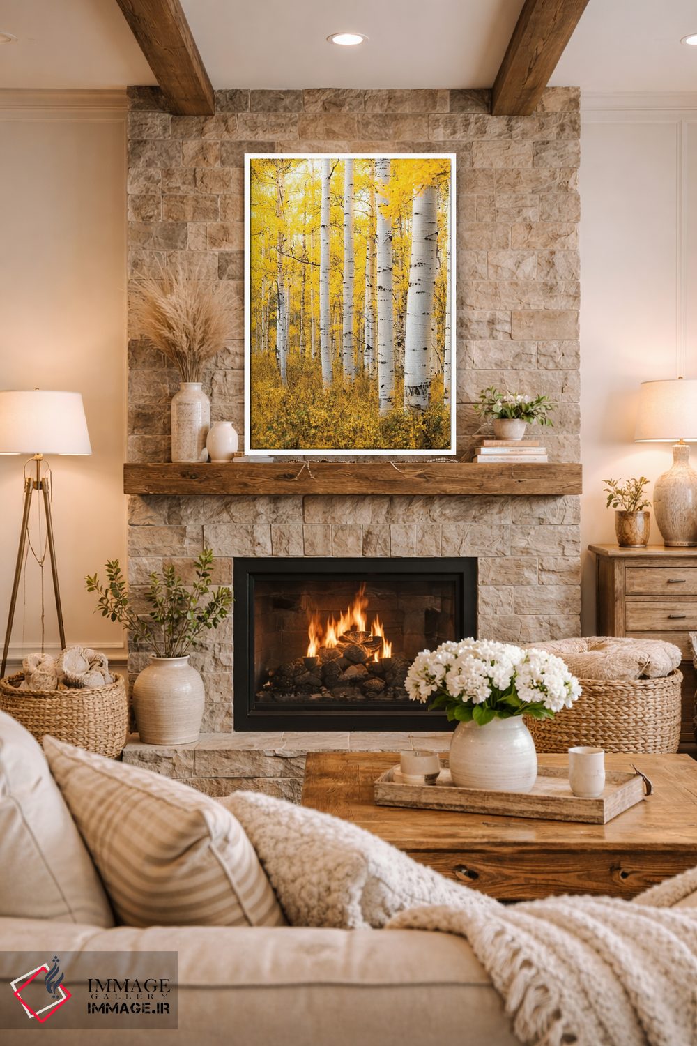 تابلو دکوراتیو جنگل زرد اثر لوکاس مور - D1W