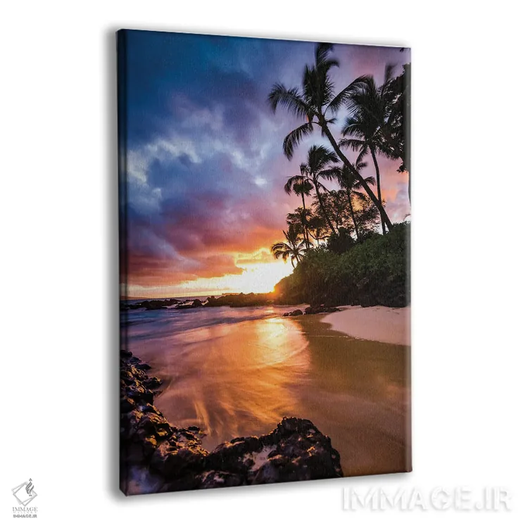 تابلو دکوراتیو غروب کنار ساحل اثر لوکاس مور - نمای پرسپکتیو محصول