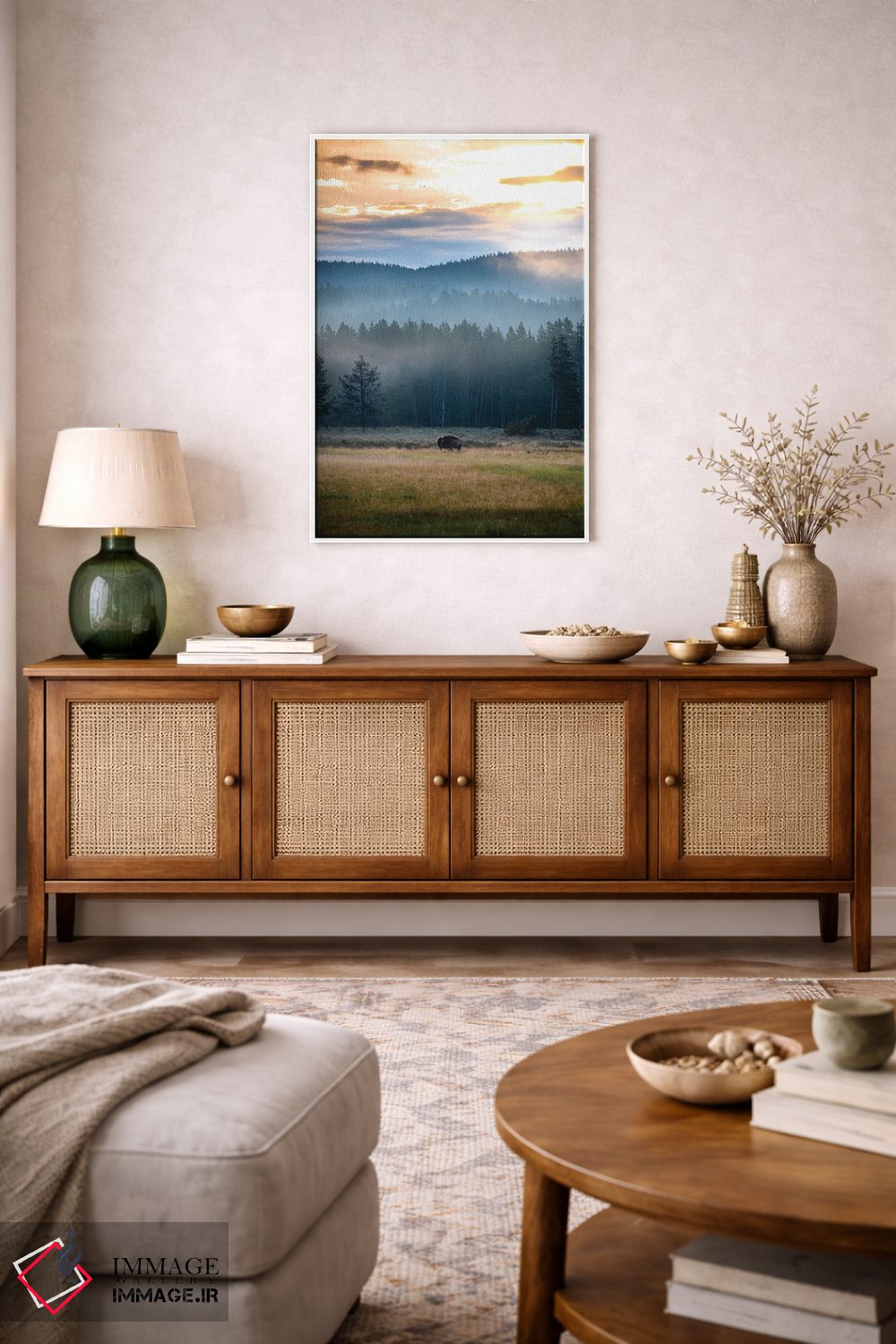 تابلو دکوراتیو طلوع خورشید بایسون اثر لوکاس مور - D2W