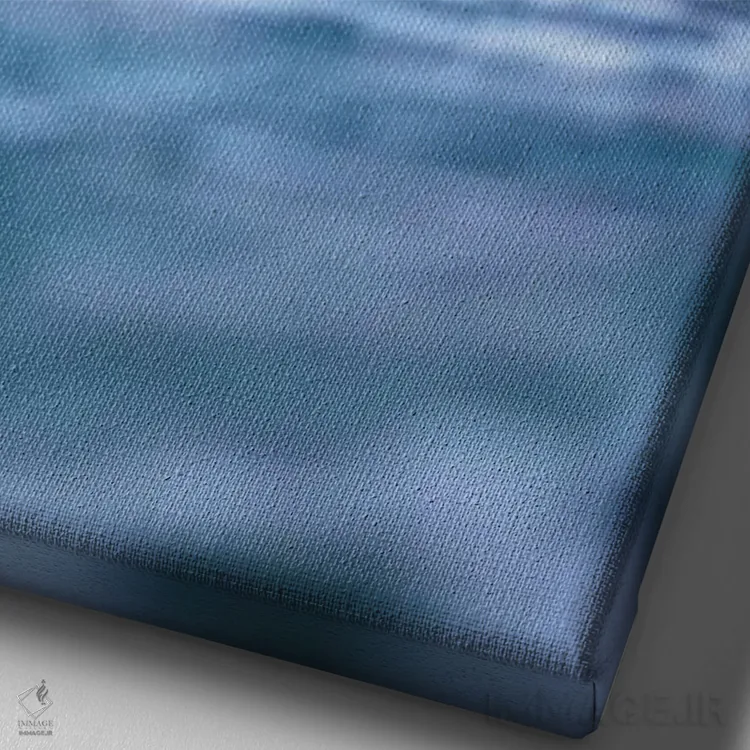 تابلو دکوراتیو امواج آبی اثر لوکاس مور - نمای نزدیک بافت بوم