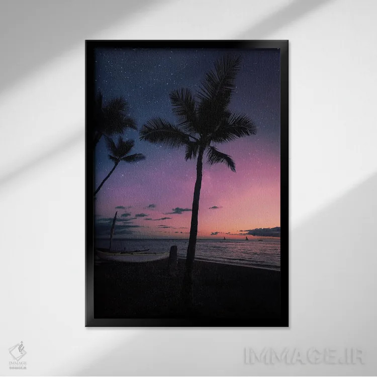 تابلو دکوراتیو شگفتی شب اثر لوکاس مور - نمای قابدار مشکی