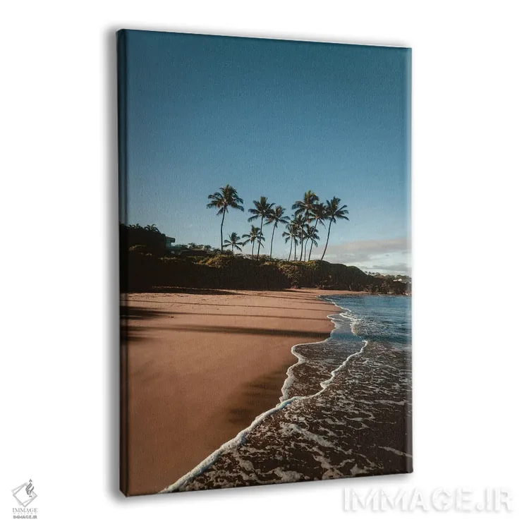 تابلو دکوراتیو پیاده روی صبحگاهی کنار ساحل اثر لوکاس مور - نمای پرسپکتیو محصول