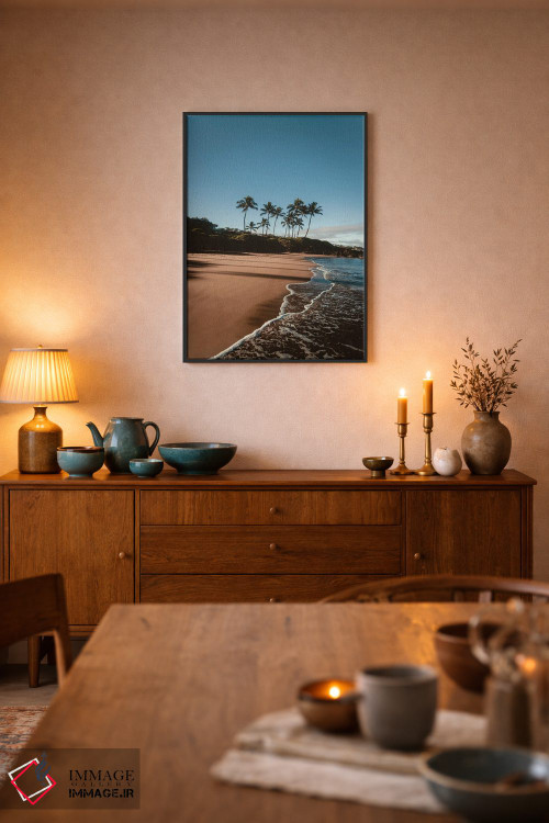 تابلو دکوراتیو پیاده روی صبحگاهی کنار ساحل اثر لوکاس مور - D6B