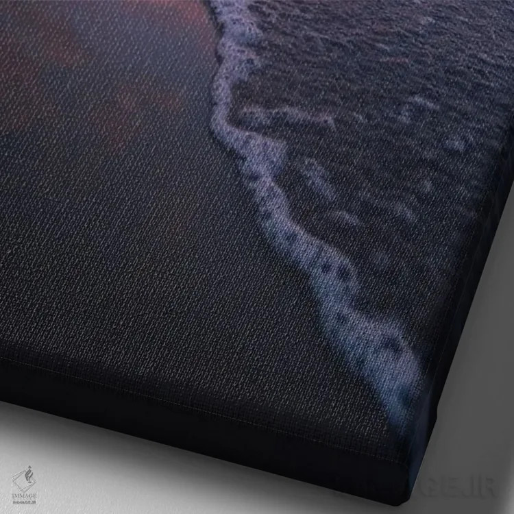 تابلو دکوراتیو طلوع به رنگ پشمک اثر لوکاس مور - نمای نزدیک بافت بوم