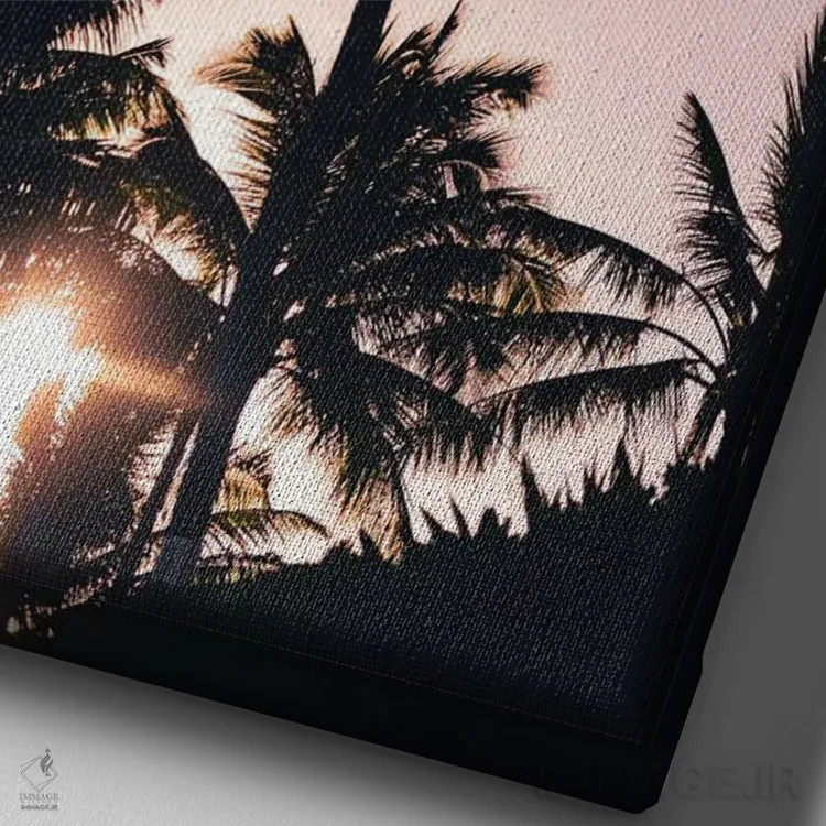 تابلو دکوراتیو رنگ های صبحگاهی اثر لوکاس مور - نمای نزدیک بافت بوم