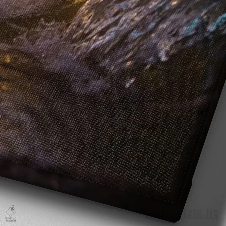 تابلو دکوراتیو پاشیدن رنگ اثر لوکاس مور - نمای نزدیک بافت بوم