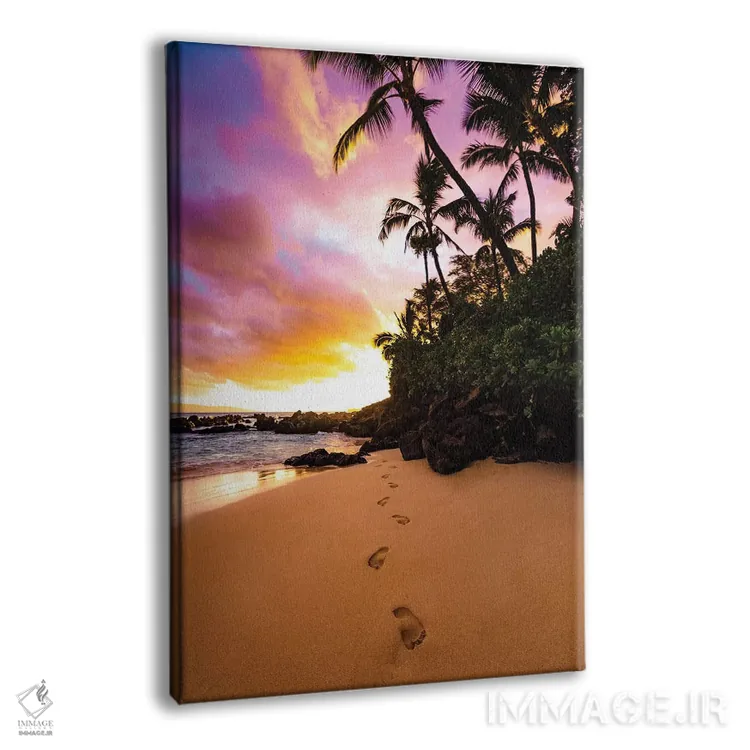 تابلو دکوراتیو ردپا روی شن اثر لوکاس مور - نمای پرسپکتیو محصول