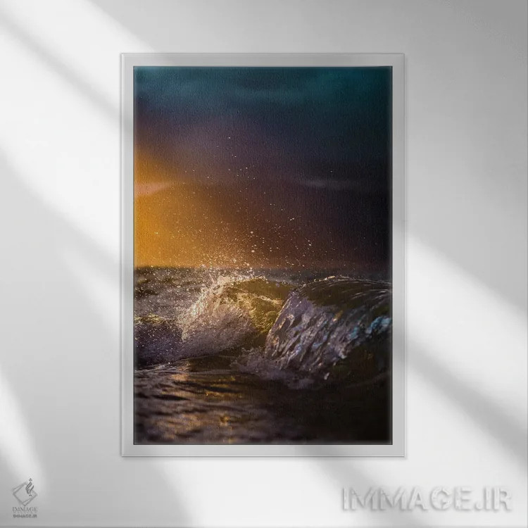 تابلو دکوراتیو پاشیدن رنگ اثر لوکاس مور - نمای قابدار سفید