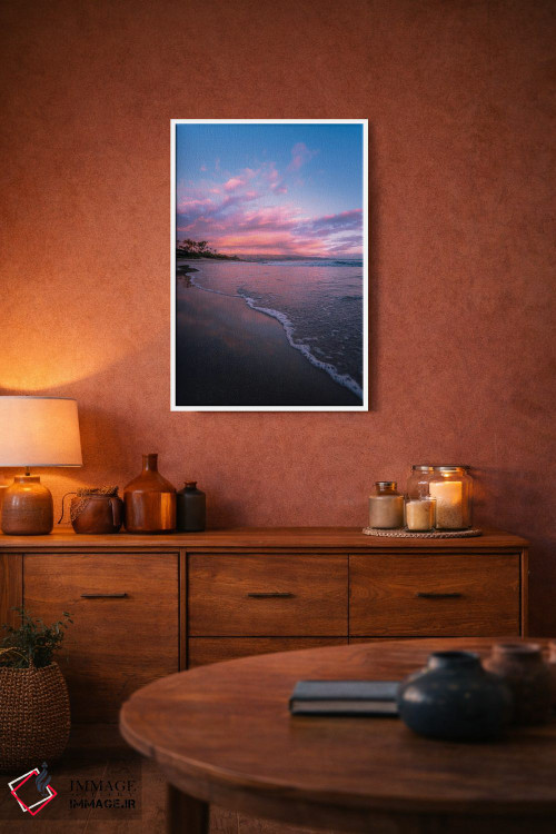 تابلو دکوراتیو طلوع به رنگ پشمک اثر لوکاس مور - D2W