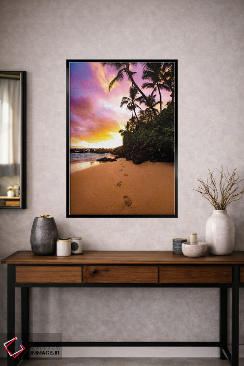 تابلو دکوراتیو ردپا روی شن اثر لوکاس مور - D1B