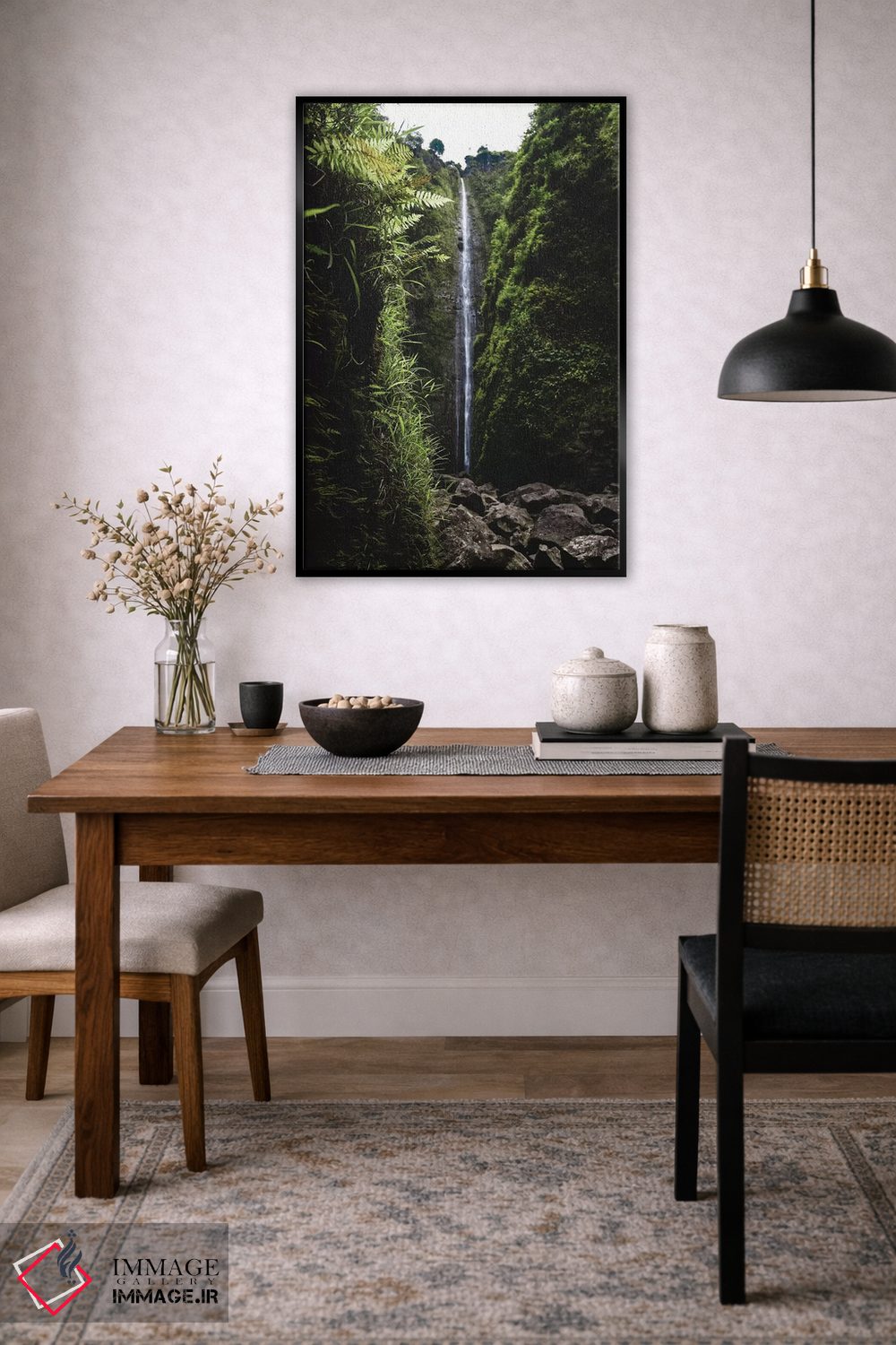 تابلو دکوراتیو آبشار سرسبز اثر لوکاس مور - D5B