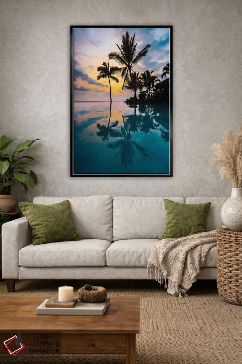 تابلو دکوراتیو انعکاس نخل ها اثر لوکاس مور - D1B