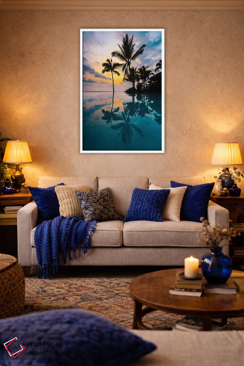 تابلو دکوراتیو انعکاس نخل ها اثر لوکاس مور - D2W