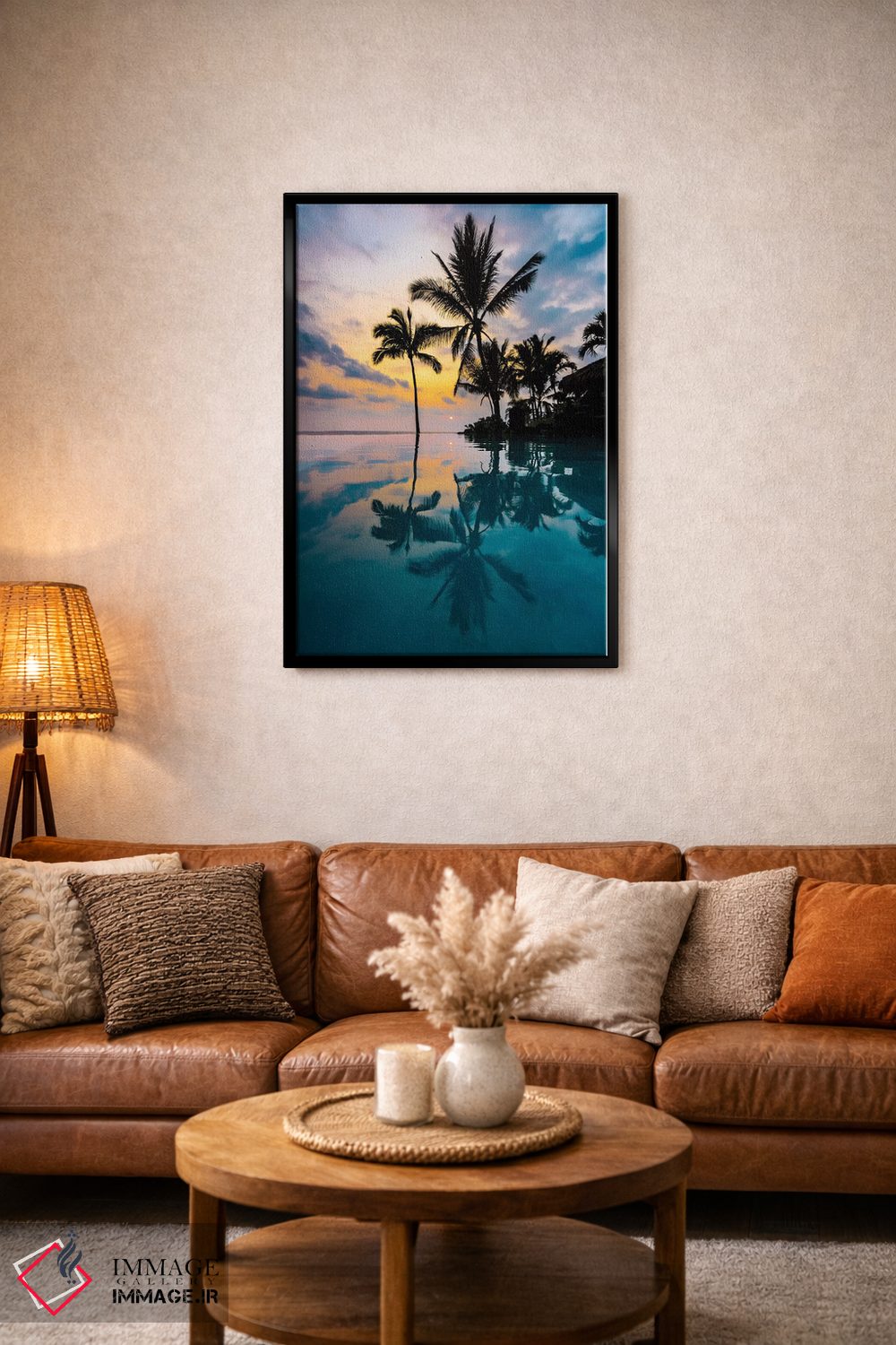 تابلو دکوراتیو انعکاس نخل ها اثر لوکاس مور - D4B