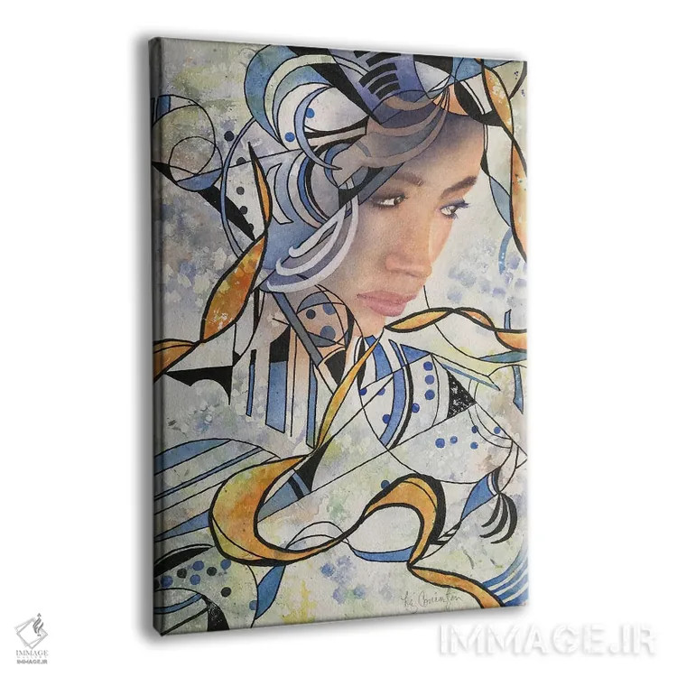 تابلو انتزاعی زن انتزاعی ۲ اثر لیز کاوینگتون - نمای پرسپکتیو محصول