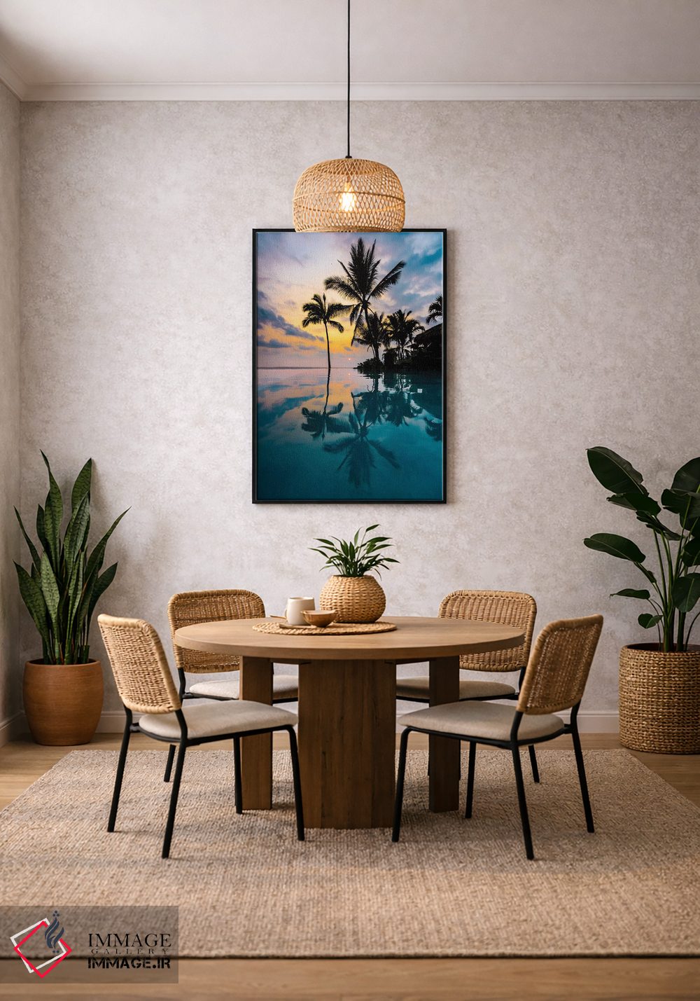 تابلو دکوراتیو انعکاس نخل ها اثر لوکاس مور - D5B