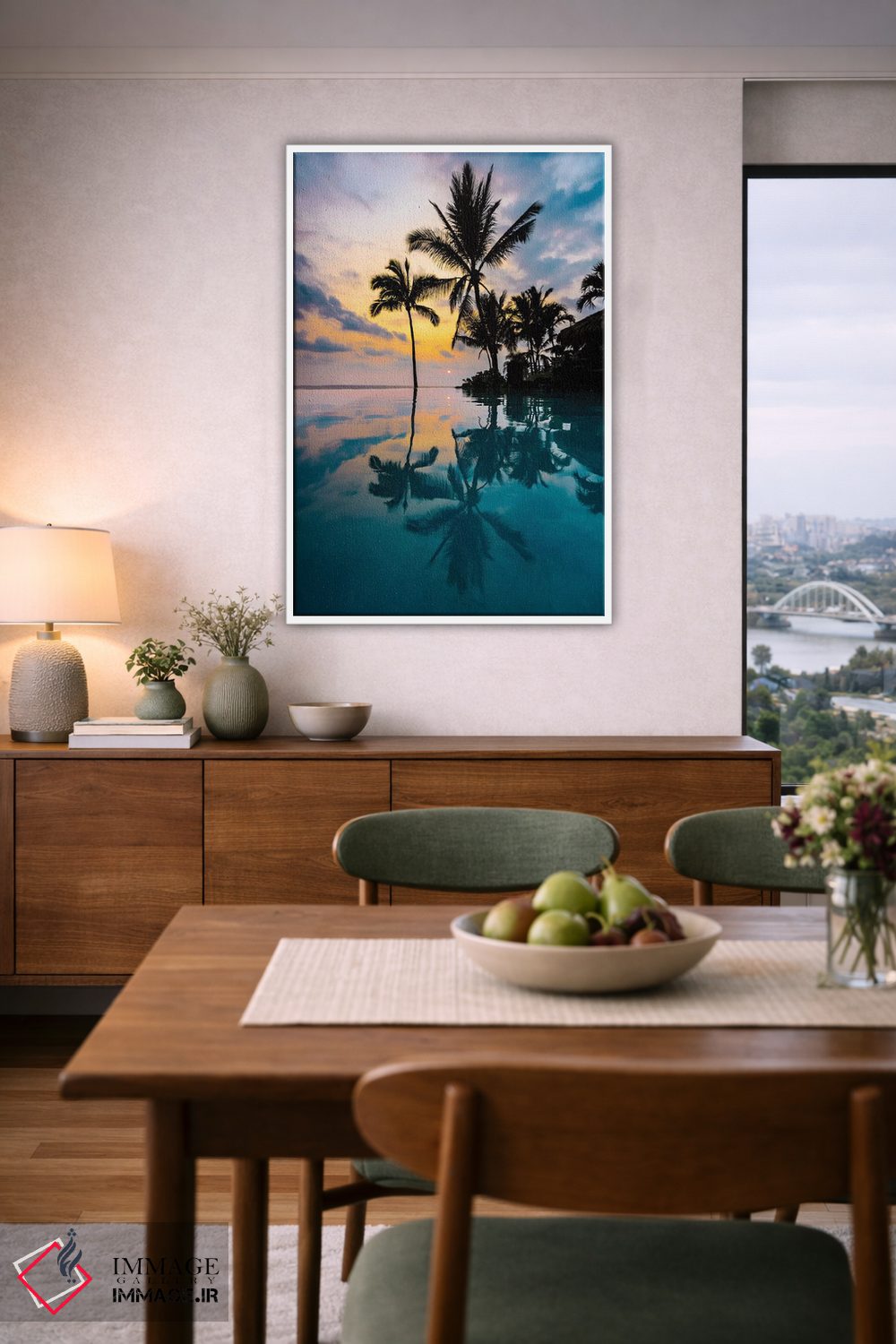 تابلو دکوراتیو انعکاس نخل ها اثر لوکاس مور - D6W