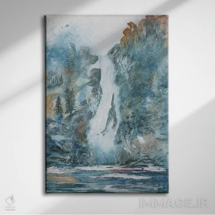 تابلو دکوراتیو آبشار منطقه بکر اثر لیز کاوینگتون - نمای روبهرو روی دیوار
