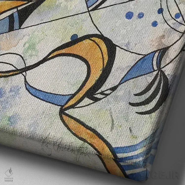 تابلو انتزاعی زن انتزاعی ۲ اثر لیز کاوینگتون - نمای نزدیک بافت بوم