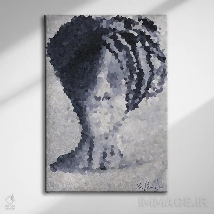 تابلو دکوراتیو ملکه آفریقایی اثر لیز کاوینگتون - نمای روبهرو روی دیوار