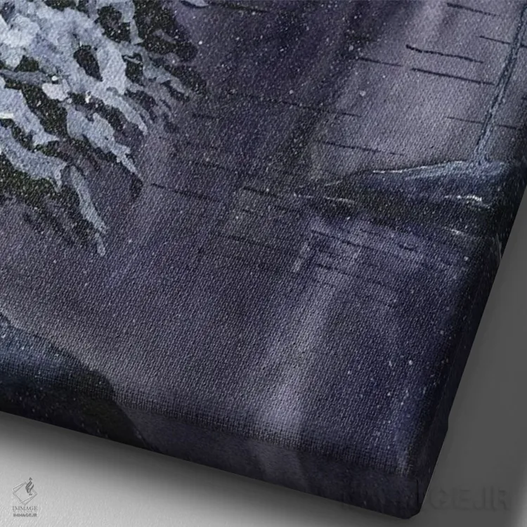 تابلو دکوراتیو شفق قطبی اثر لیز کاوینگتون - نمای نزدیک بافت بوم