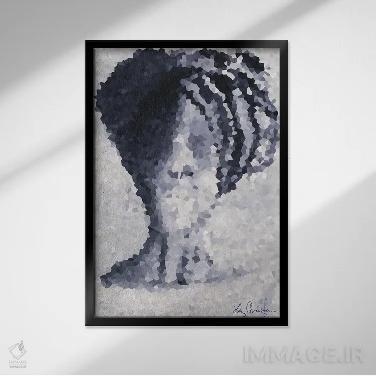 تابلو دکوراتیو ملکه آفریقایی اثر لیز کاوینگتون - نمای قابدار مشکی