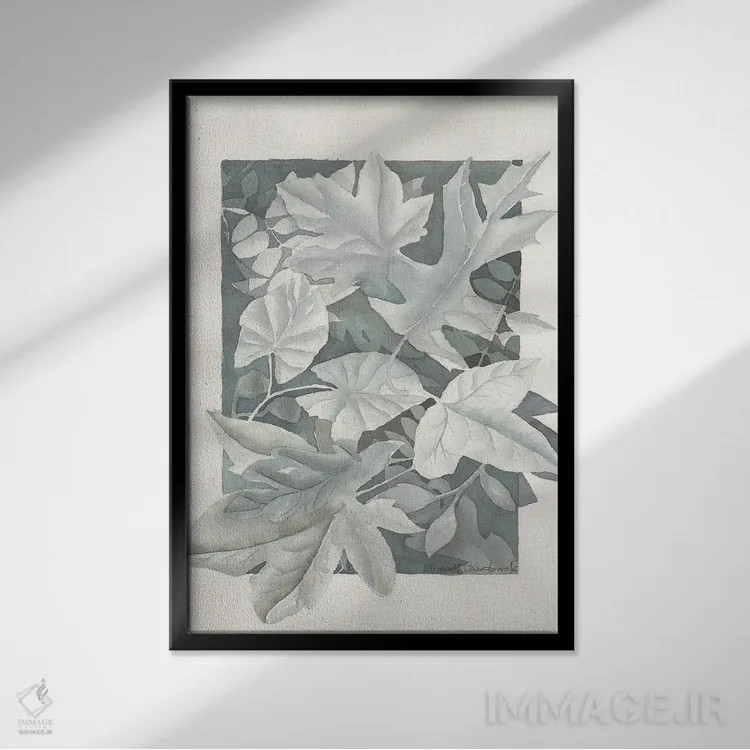 تابلو دکوراتیو برگ های پاییزی اثر لیز کاوینگتون - نمای قابدار مشکی