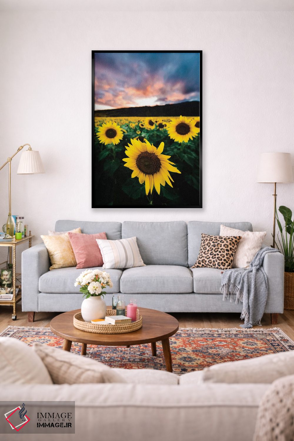 تابلو دکوراتیو غروب آفتابگردان اثر لوکاس مور - D2B