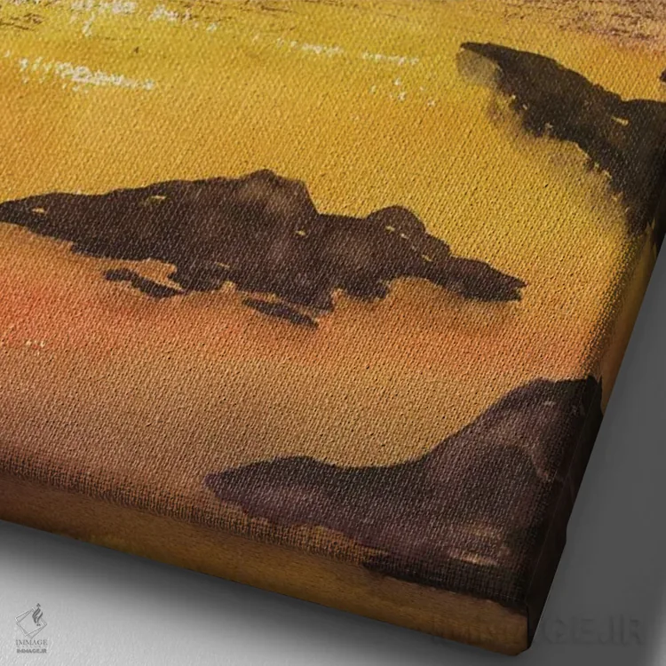 تابلو دکوراتیو غروب مطبوع اثر لیز کاوینگتون - نمای نزدیک بافت بوم