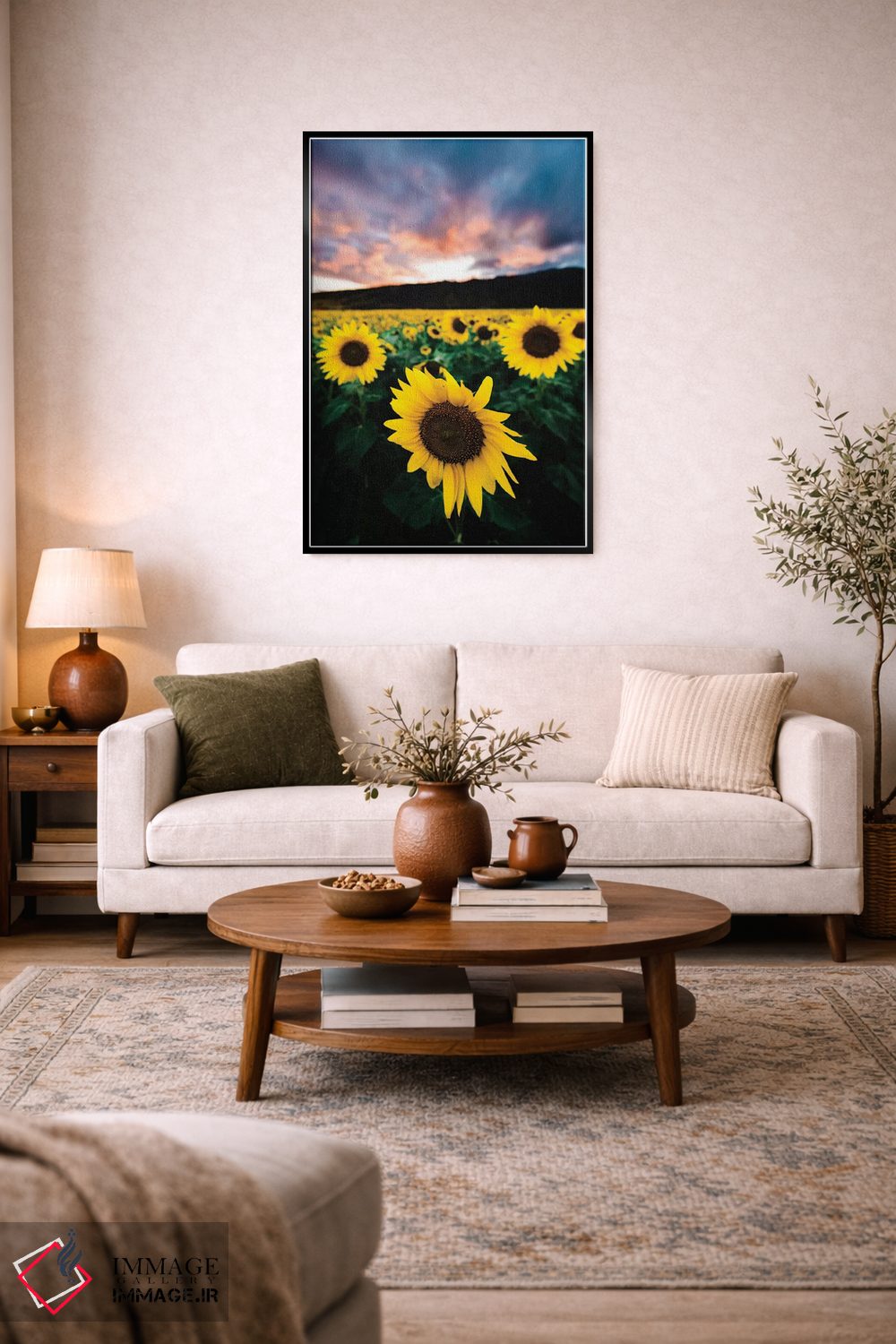 تابلو دکوراتیو غروب آفتابگردان اثر لوکاس مور - D5B