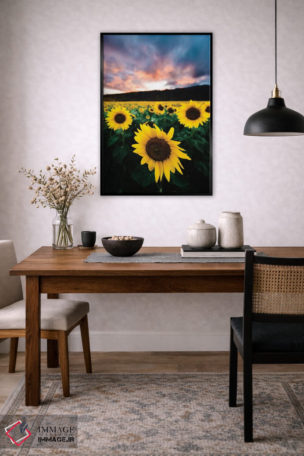 تابلو دکوراتیو غروب آفتابگردان اثر لوکاس مور - D6B
