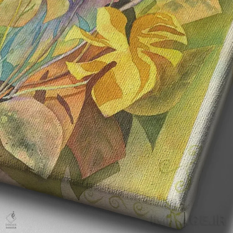 تابلو دکوراتیو جشن اثر لیز کاوینگتون - نمای نزدیک بافت بوم